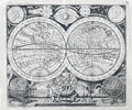 L. M. Steinberger (1713–1772) - Planisphaerium Terrestre - Decorative Double Hemisphere Map of the World - Shows California as an island
