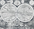 L. M. Steinberger (1713–1772) - Planisphaerium Terrestre - Decorative Double Hemisphere Map of the World - Shows California as an island