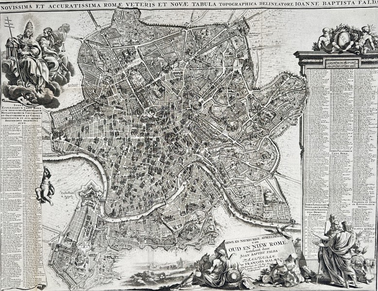 Giovanni Battista Falda (1643–1678) – Map of Rome - Italy - Old and New Rome - Engraving