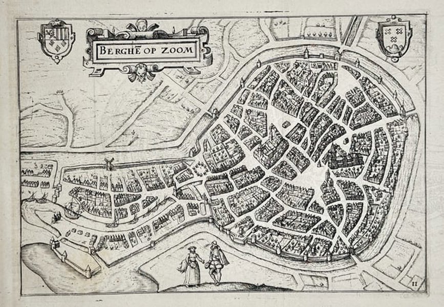 Frans Hogenberg (1535–1590) – Map of Bergen op Zoom: Berghe op Zoom (Netherlands