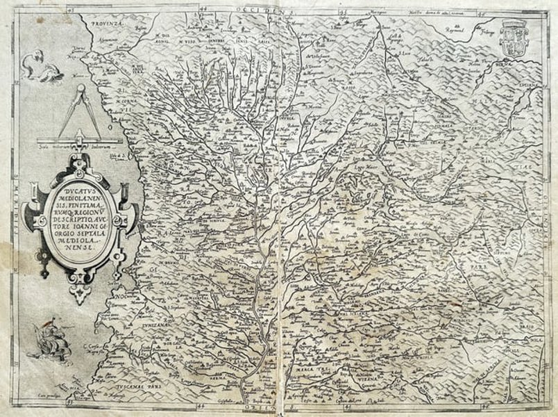 Abraham Ortelius (1527–1598) – Map of the Italy - Duchy of Milan – Engraved Map