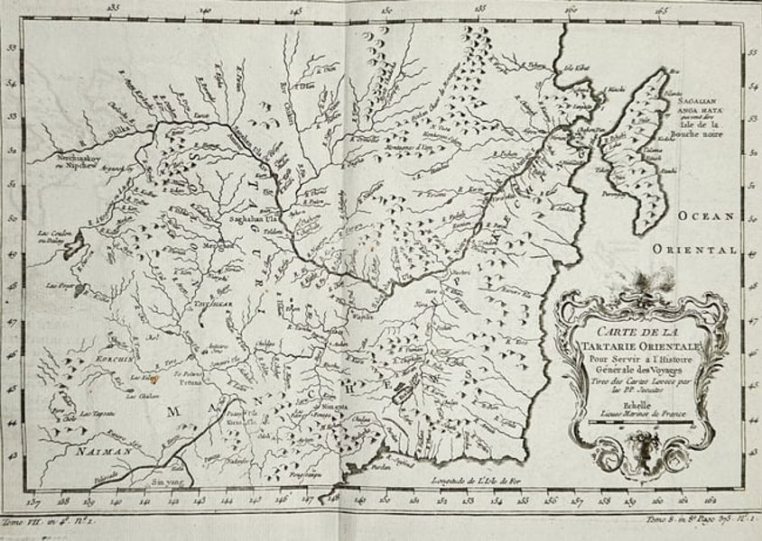 Antoine-François Prévost (1697–1763) – Map of Oriental Tartary (Siberia)