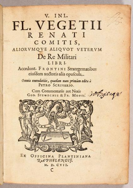 Flavius Vegetius Renatus – De Re Militari & Other Classical Military Treatises - Printed book with woodcut illustrations