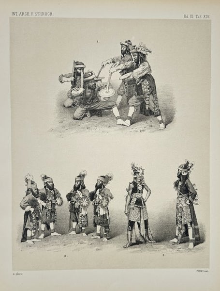 Pieter Willem Marinus Trap (1821–1905) – Javanese Traditional Dancers in Ceremon – Lithograph (1893)