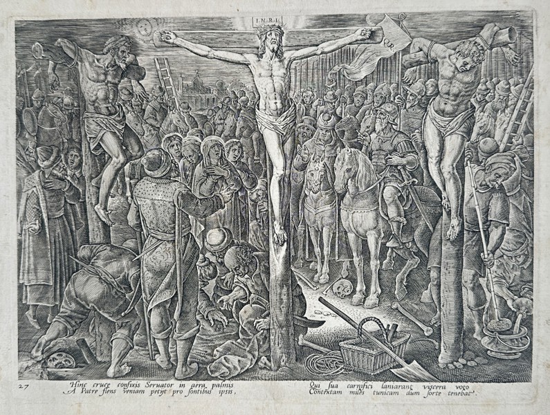 Philips Galle (1537–1612) – The Grand Crucifixion – Copperplate engraving (16th Century)