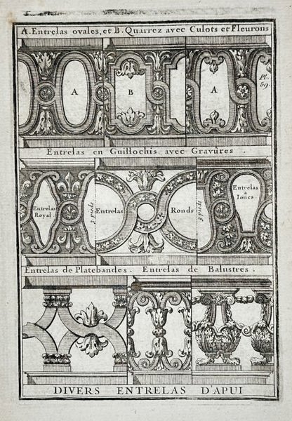 Giacomo Barozzi da Vignola – Various Designs for Ornamental Architectural Interl – Engraving