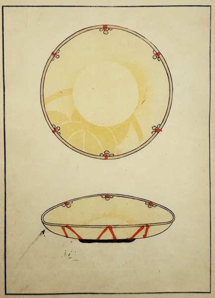 Japanese School (20th Century) – Ceramic Design Study of a Porcelain Bowl – Woodcut (20th Century)