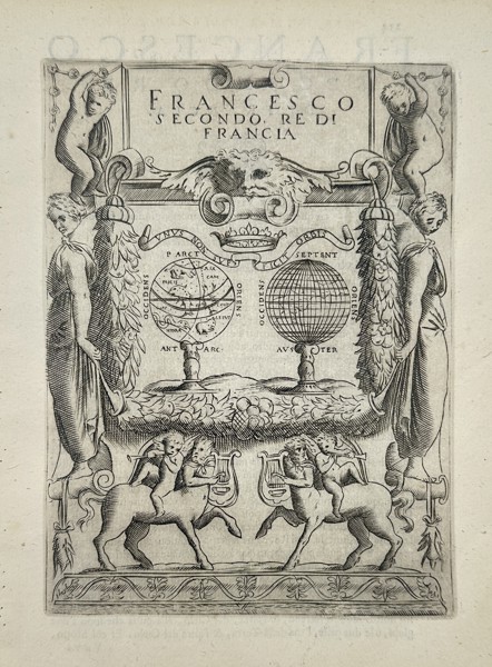 Girolamo Ruscelli (1500–1566) – Royal Emblem for King Francesco II – Engraving (1566)
