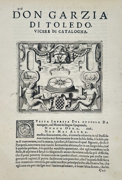 Girolamo Ruscelli (1500–1566) – Compass Emblem for Garcia de Toledo – Engraving (1566)