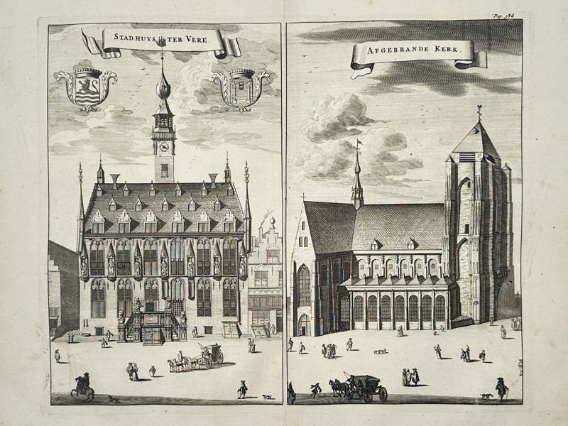 Matthäus Smallegange (1624–1710) – Architectural Views of Veere City Hall – Engraving (1696)