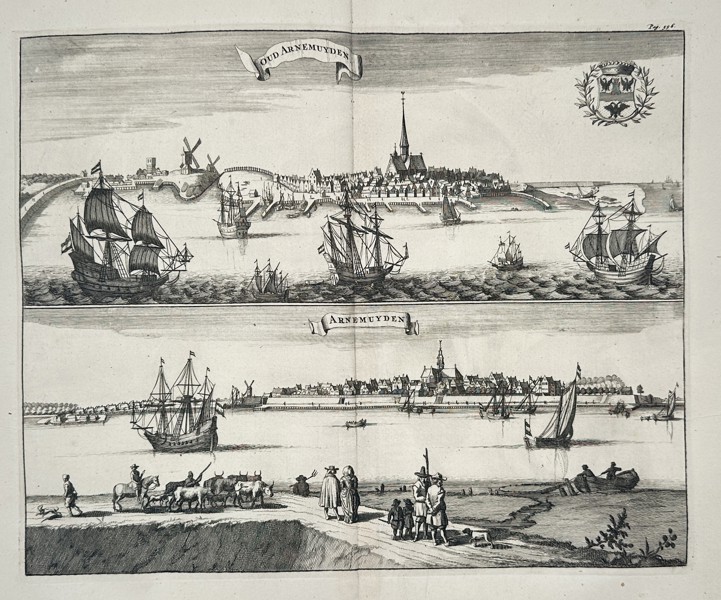 Matthäus Smallegange (1624–1710) – Topographical Views of Arnemuiden Port – Engraving (1696)