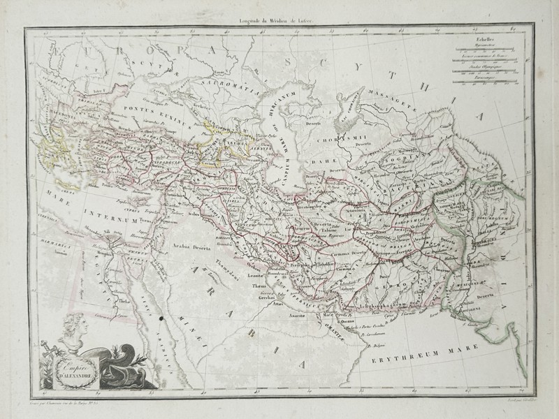 Jean-Baptiste Tardieu (1768–1837) – Map of the Empire of Alexander the Great – Middle East and Central Asia – Hand-coloured engraving (1799)