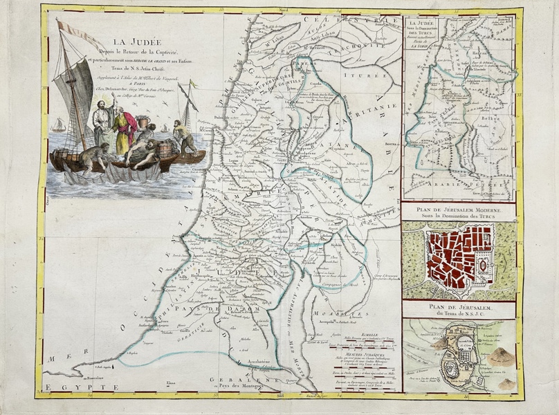 Charles Francois Delamarche - Map of Holy Land - Jerusalem - Israel