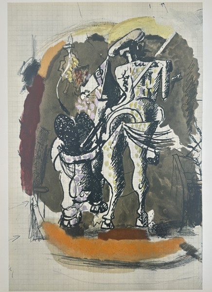 Georges Braque (1882–1963), after – Study of a Cavalier – Lithography, Mourlot (20th Century)