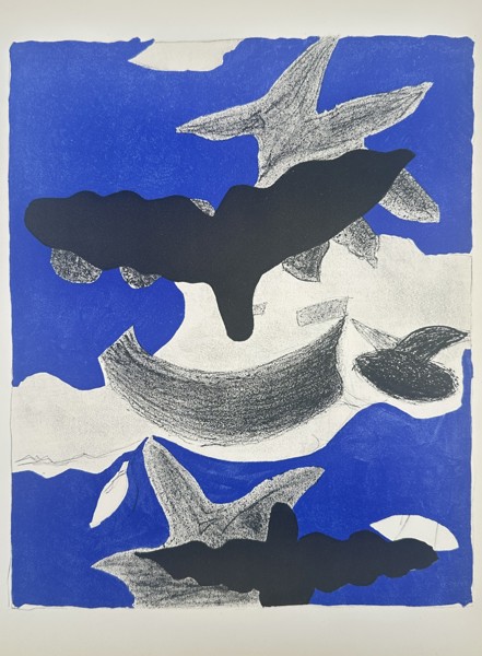 Georges Braque (1882–1963), after – Abstract Composition with Birds – Lithography, Mourlot (20th Century)