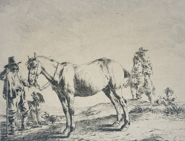 Dirck Stoop (1610–1686) – Man Holding a Horse by the Bridle – Etching (1651)