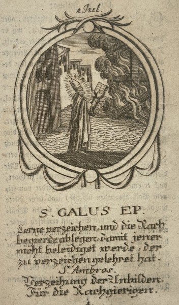 Unknown Artist – Saint Gallus – Engraving (18th Century)