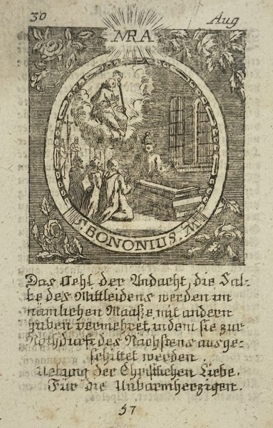 Unknown Artist – Saint Bononius – Engraving (18th Century)