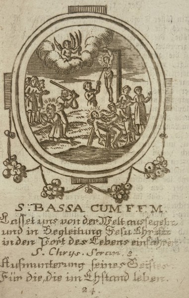 Unknown Artist – Saint Bassa and Her Three Sons – Engraving (18th Century)