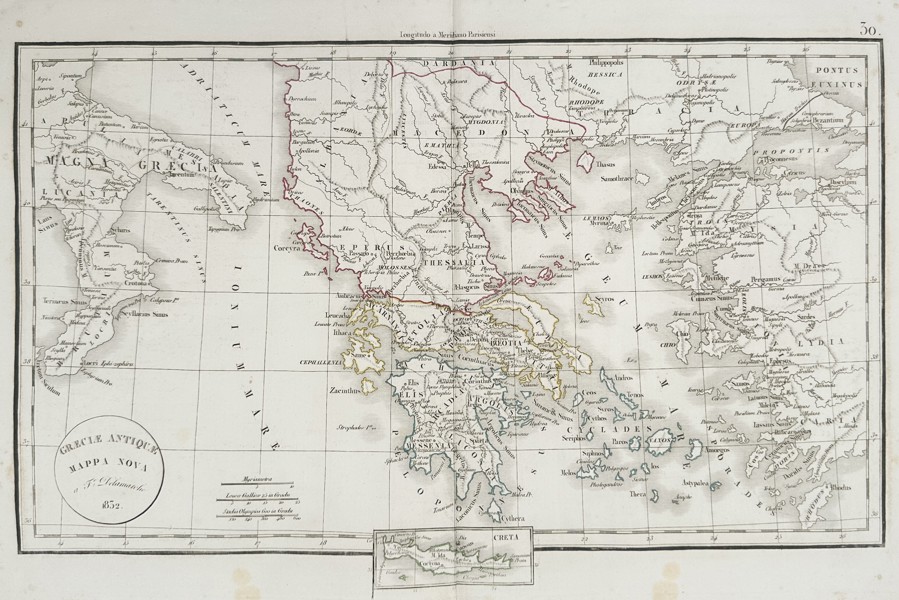Felix Delamarche (active 1815–1850) – Map of Ancient Greece – Greece – Etching (1832)