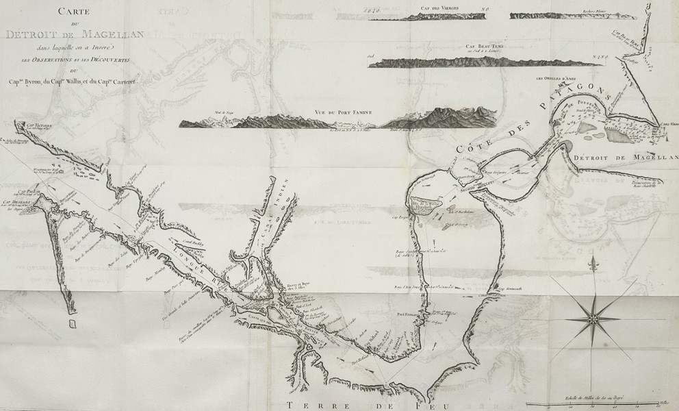 James Cook (1728–1779) – Map of the Strait of Magellan – South America – Etching (1774)