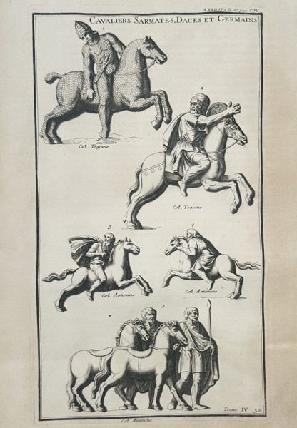 Bernard de Montfaucon (1655–1741) – Sarmatian, Dacian, and Germanic Cavalry – Engraving (1719)