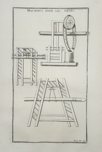 Bernard de Montfaucon (1655–1741) – Ancient Roman Siege Engines – Engraving (1719)