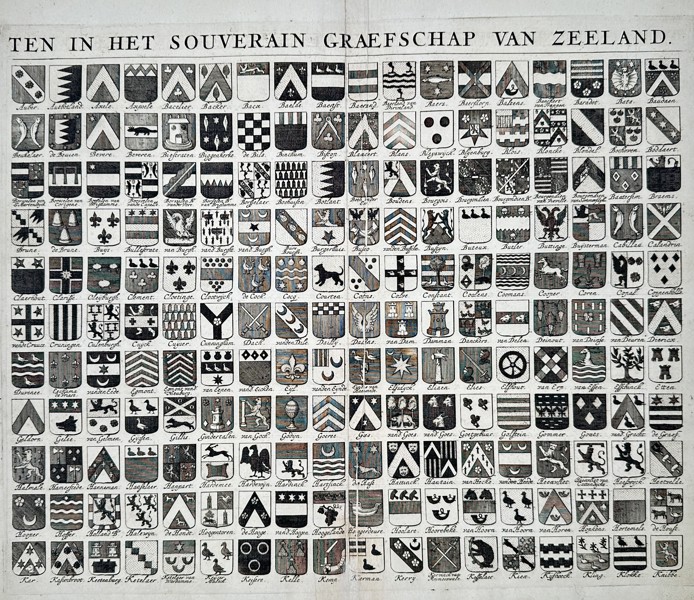 Mattheus Smallegange (1624-1710) – Heraldic Shields of Zeeland – Engraving (1696)