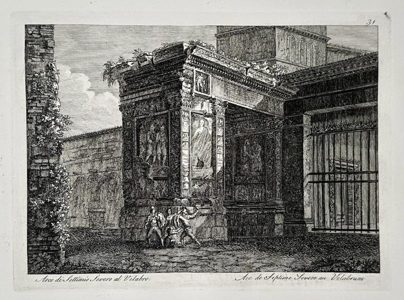Pietro Parboni (1783–1841) – View of the Arch of Septimius Severus at the Velabrum – Rome