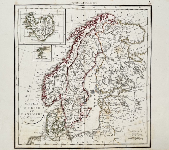 Felix Delamarche (18th-19th Century) – Map of Norway, Sweden, and Denmark – Scandinavia – Etching (1832)