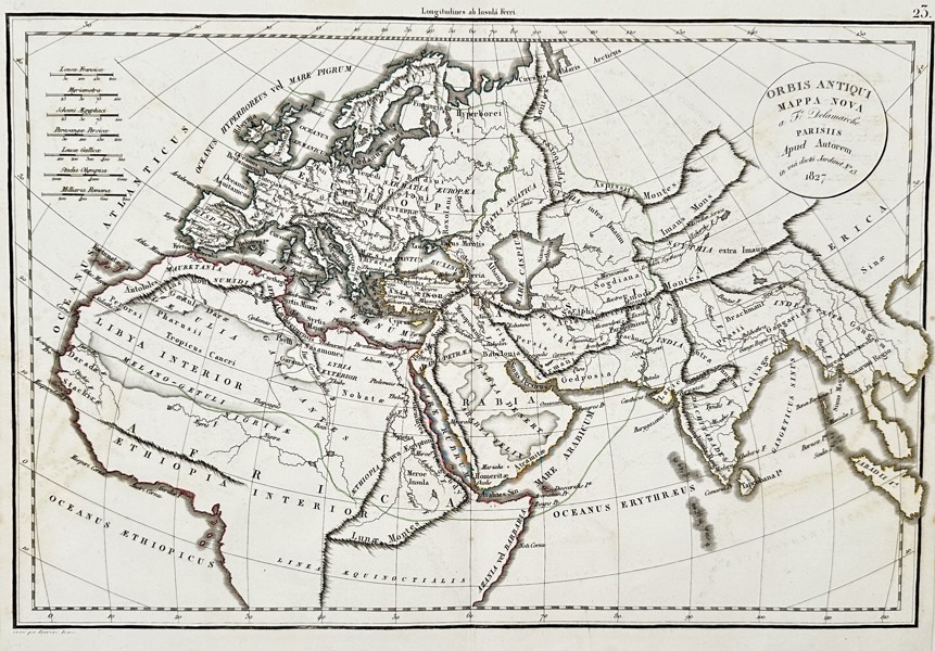 Felix Delamarche (18th-19th Century) – Map of the Ancient World – Orbis Antiqui – Etching (1827)