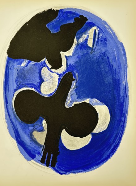 Georges Braque (1882-1963), after – Birds in an oval – Lithography (20th Century)