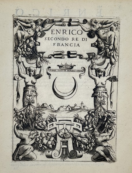 Girolamo Ruscelli (c. 1500-1566) – Title page of Imprese illustri – Engraving (1566)