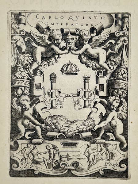 Girolamo Ruscelli (c. 1500-1566) – Title page featuring Charles V – Engraving (1566)