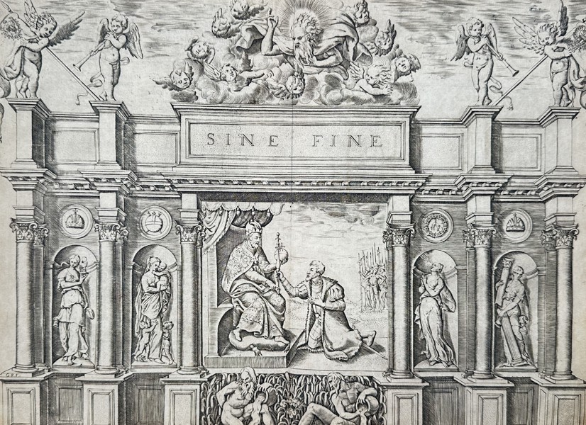 Girolamo Ruscelli (c. 1500-1566) – Frontispiece of Sine Fine – Engraving (1566)