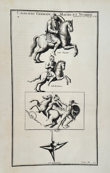 Bernard de Montfaucon (1655-1741) – View of German, Moorish, and Numidian Cavalry – Engraving (1719-1724)