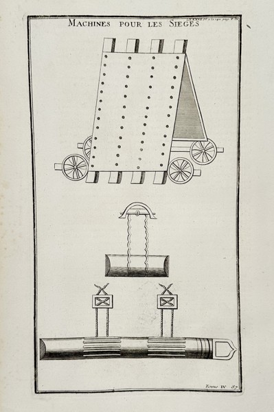 Bernard de Montfaucon (1655–1741) – View of Siege Machines – Engraving (1719–1724)