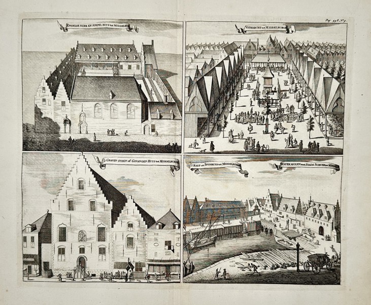 Mattheus Smallegange (1624-1710) – Views of Middelburg – Engraving (1696)