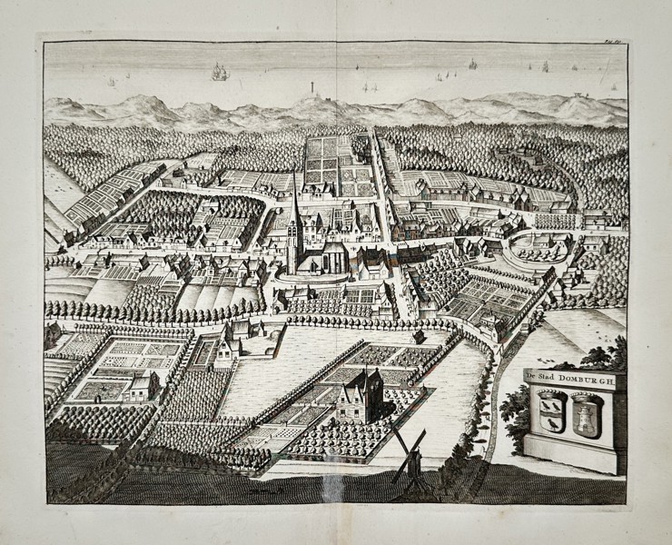 Mattheus Smallegange (1624-1710) - View of Domburg - Engraving (1696)