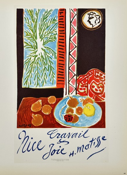 Henri Matisse (1869–1954) – Nice Travail et Joie – Mourlot Lithograph (20th Century)