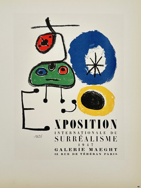 Joan Miro (1893-1983) – International Surrealist Exhibition Poster – Mourlot Lithograph (20th Century)