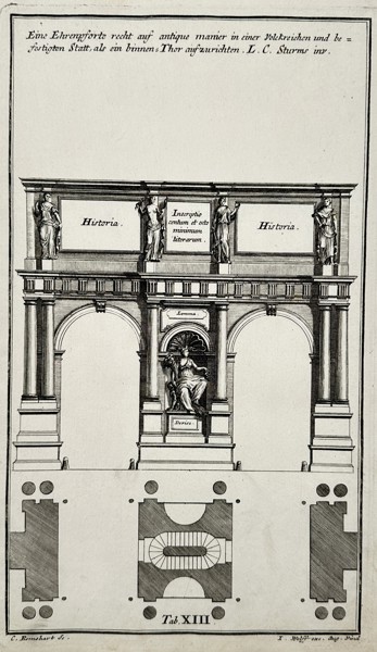 Leonhard Christoph Sturm (1669–1719) – Design for a Triumphal Arch in the Antique Manner – Engraving by Carl Remshart (c. 1714–1721)
