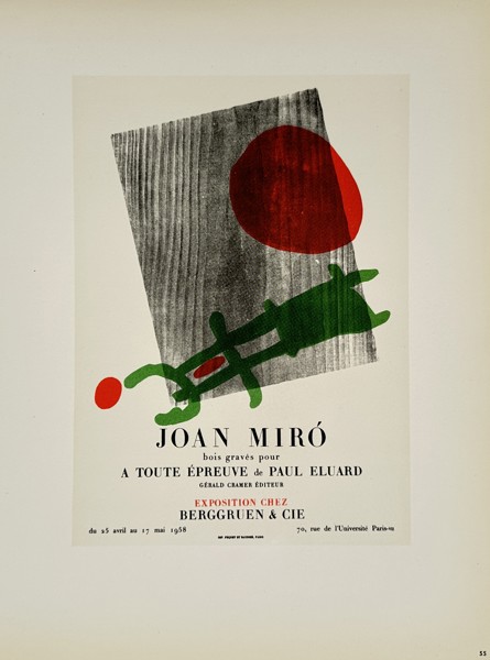 Joan Miro (1893–1983),after – Exhibition Poster for Berggruen and Cie – Lithograph (1959)