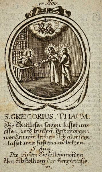 Franz Xavier Weninger (1805–1888) – Saint Gregory Thaumaturgus – Engraving (18th Century)