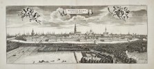 Mattheus Smallegange (1624–1710) – Panoramic View of Middelburg from the Land Side (Zeeland) – Hand-coloured engraving (1696)
