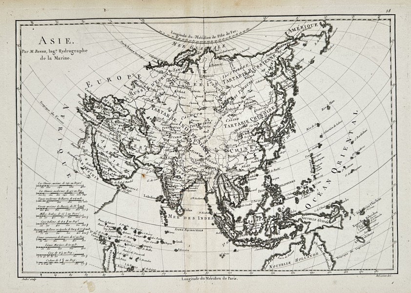 Rigobert Bonne (1727–1794) – Map of Asia – Asia – Engraving (1780)