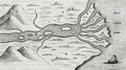 Athanasius Kircher (1602–1680) – Geological Study of River Erosion and Delta Formation – Engraving (1665)