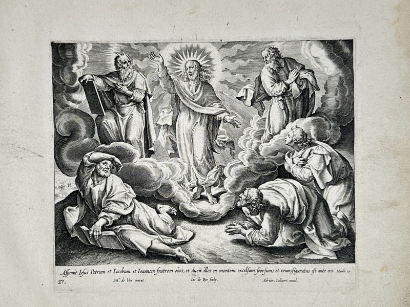 Marten de Vos (1532–1603) – The Transfiguration on Mount Tabor – Engraving (1585)
