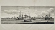 Cornelis de Bruyn (1652–1726) – Panoramic View of the Harbor of Arkhangelsk in Russia - Etching (1711)