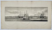 Cornelis de Bruyn (1652–1726) – Panoramic View of the Harbor of Arkhangelsk in Russia - Etching (1711)